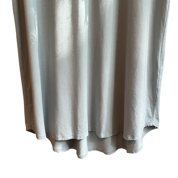 Eileen Fisher Henley Stretch Jersey Shift Dress Cap Sleeve Powder Blue - Picture 4 of 12